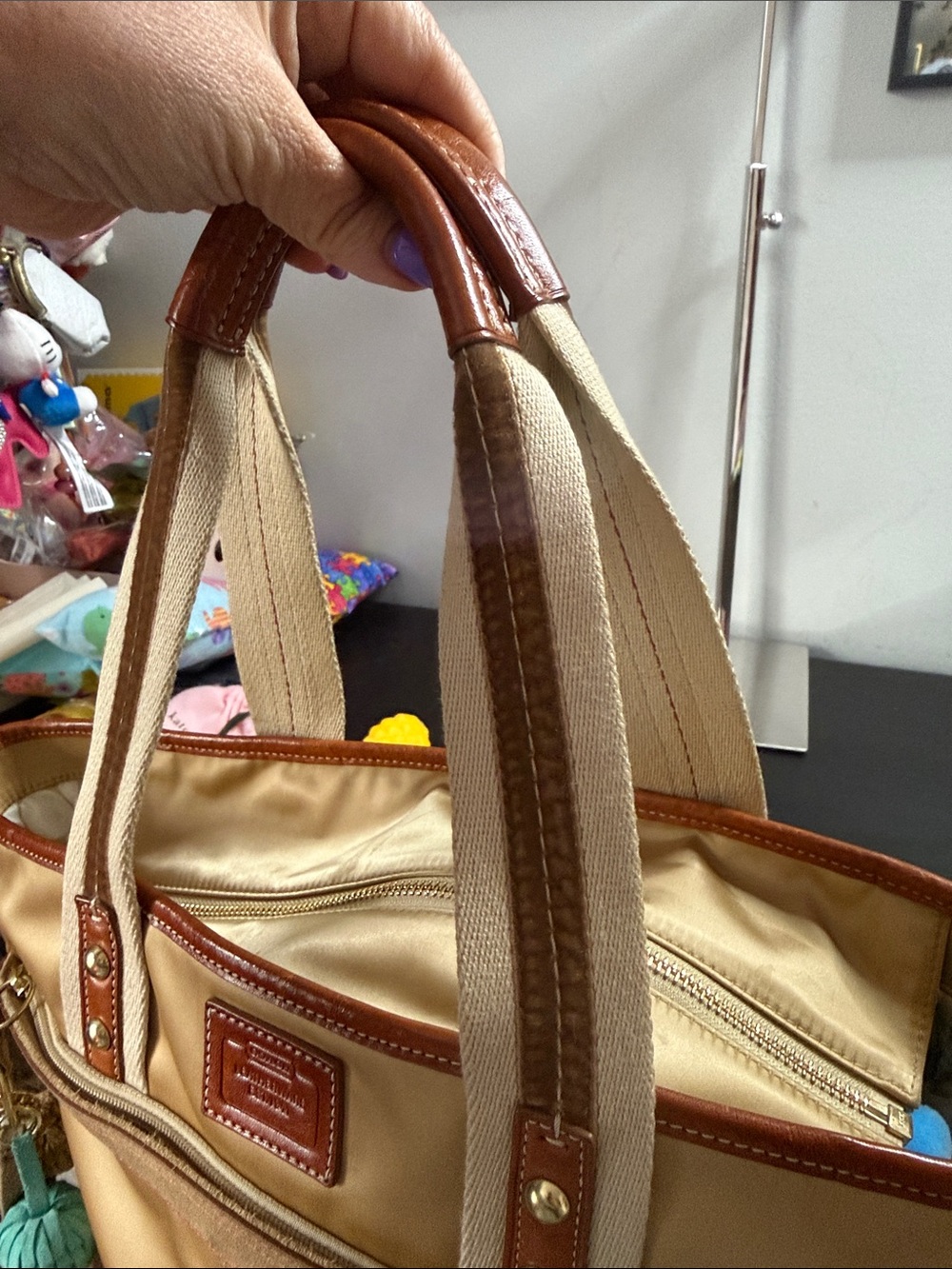 Coach Hamptons Weekend Gold Satin Tote - Picture 13 of 14